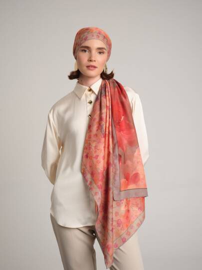 Şakayık Koleksiyonu - Alşafak Çift Taraf Şal