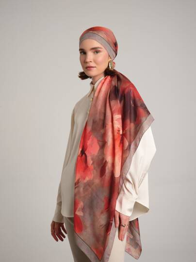 Şakayık Koleksiyonu - Alşafak Çift Taraf Şal - 7