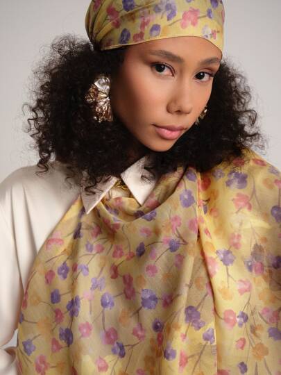 Şakayık Koleksiyonu - Hale Çift Taraf Şal - 4