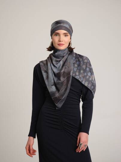 Şakayık Koleksiyonu - Kömür Çift Taraf Şal