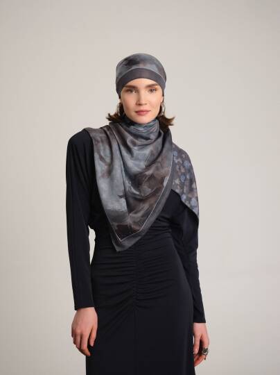 Şakayık Koleksiyonu - Kömür Çift Taraf Şal - 3