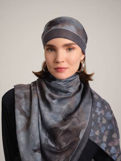 Şakayık Koleksiyonu - Kömür Çift Taraf Şal - 4