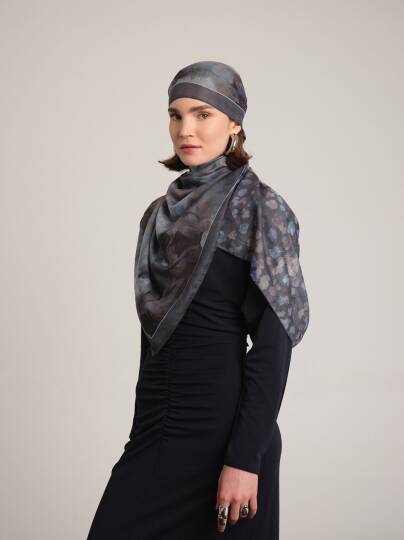 Şakayık Koleksiyonu - Kömür Çift Taraf Şal - 5
