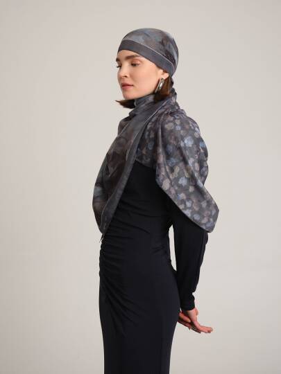 Şakayık Koleksiyonu - Kömür Çift Taraf Şal - 7