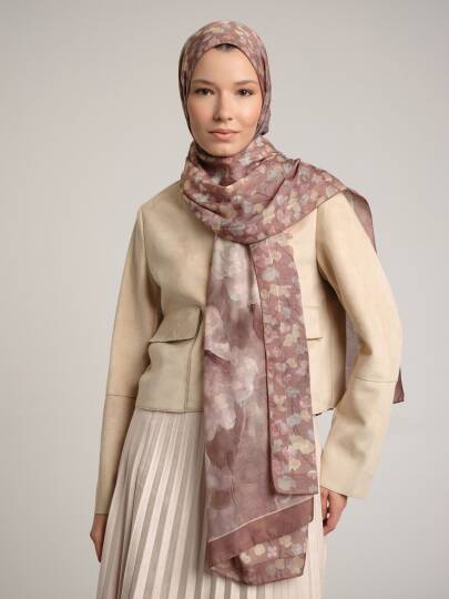 Şakayık Koleksiyonu - Pudra Çift Taraf Şal - 3