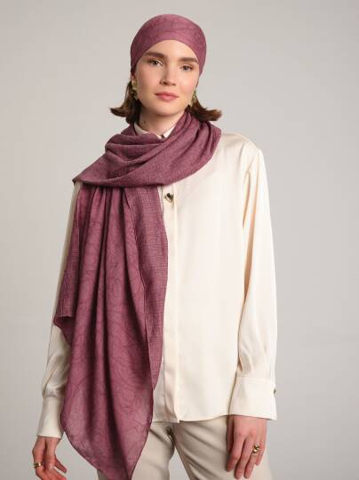 Şebnem Hattı Koleksiyonu - Akşam Eflatunu Çift Taraf Şal - 3