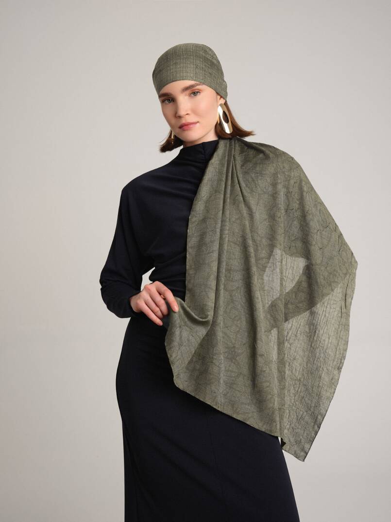 Şebnem Hattı Koleksiyonu - Amber Tınısı Çift Taraf Şal - 1