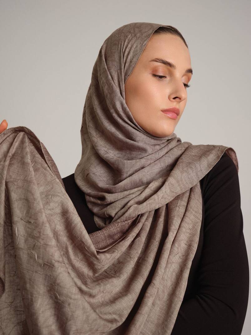 Şebnem Hattı Koleksiyonu - Duman Beji Çift Taraf Şal - 2