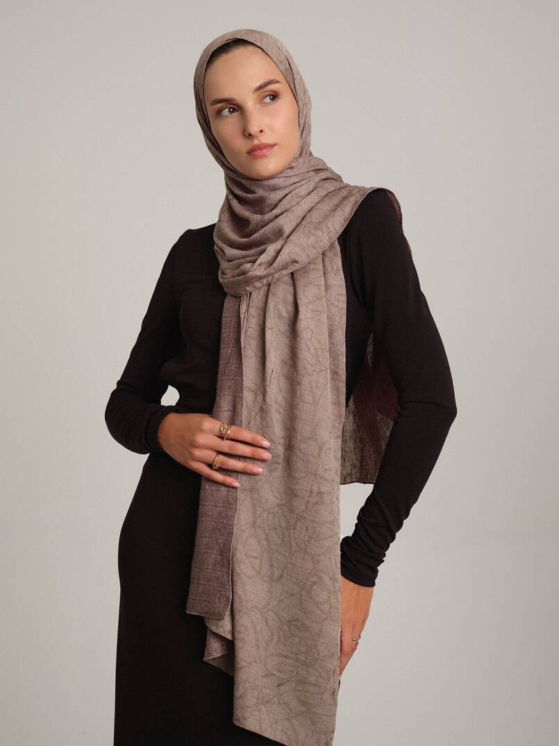 Şebnem Hattı Koleksiyonu - Duman Beji Çift Taraf Şal - 3