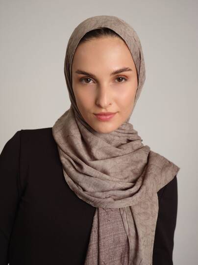 Şebnem Hattı Koleksiyonu - Duman Beji Çift Taraf Şal - 4