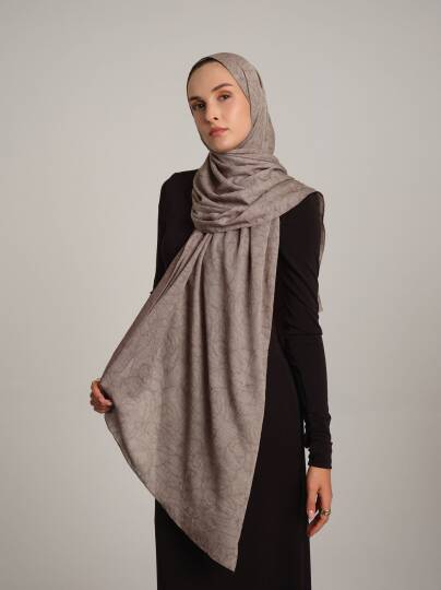 Şebnem Hattı Koleksiyonu - Duman Beji Çift Taraf Şal - 5