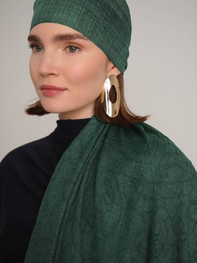 Şebnem Hattı Koleksiyonu - Şebnem Yeşili Çift Taraf Şal