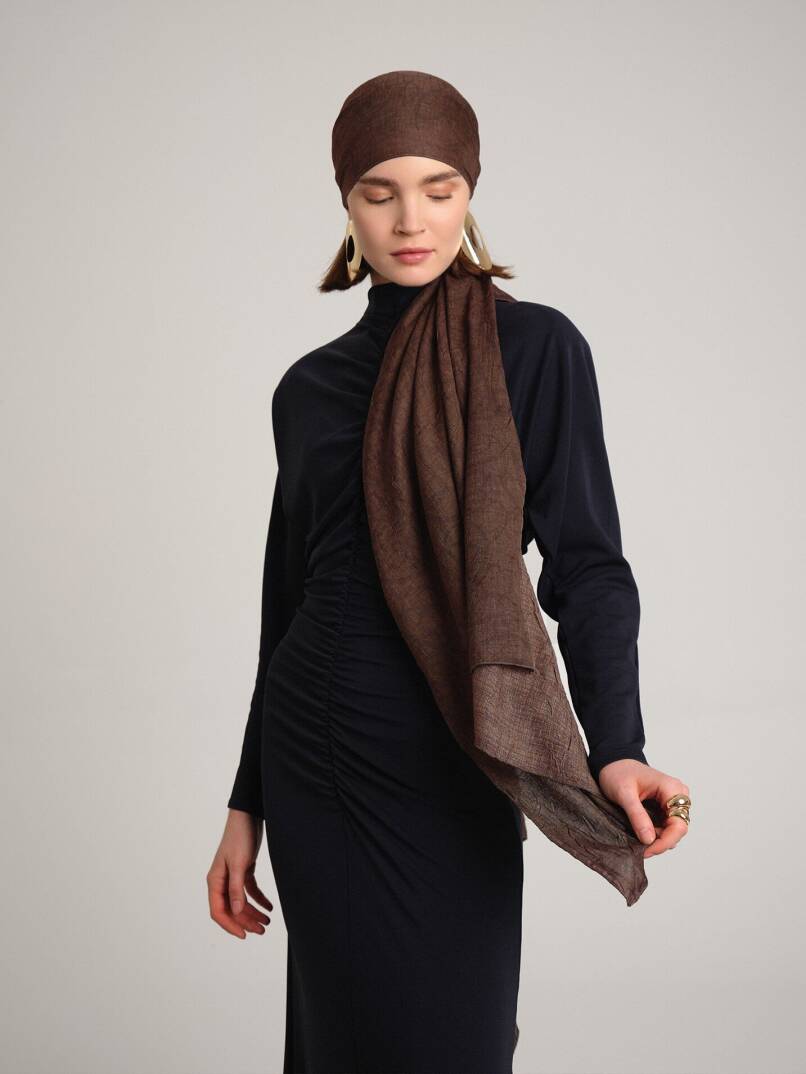 Şebnem Hattı Koleksiyonu - Toprak Sır Çift Taraf Şal - 1