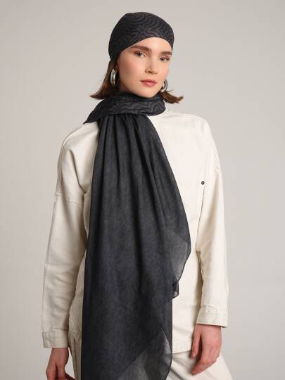 Şiraze Koleksiyonu - Açık Kahverengimsi Gri Çift Taraf Şal - 3