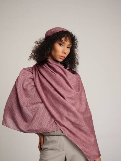 Şiraze Koleksiyonu - Açık Somon Çift Taraf Şal