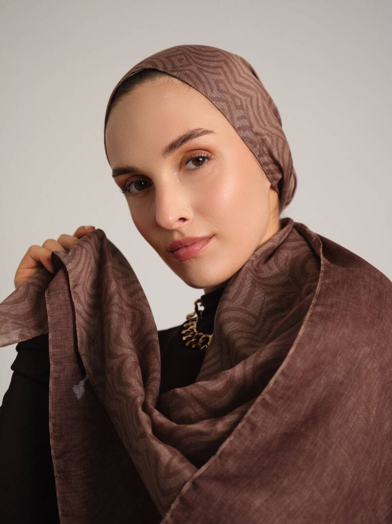 Şiraze Koleksiyonu - Gül Kurusu Gri Çift Taraf Şal - 2