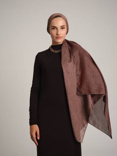 Şiraze Koleksiyonu - Gül Kurusu Gri Çift Taraf Şal - 3