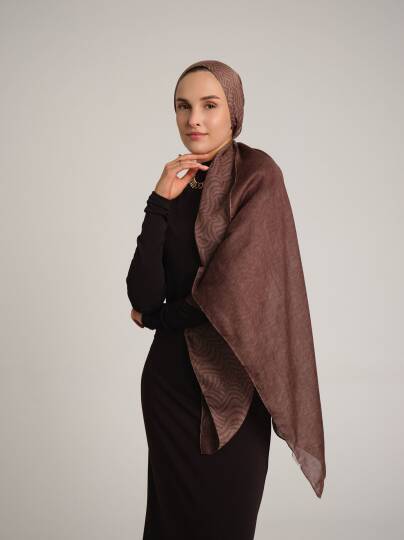 Şiraze Koleksiyonu - Gül Kurusu Gri Çift Taraf Şal - 5