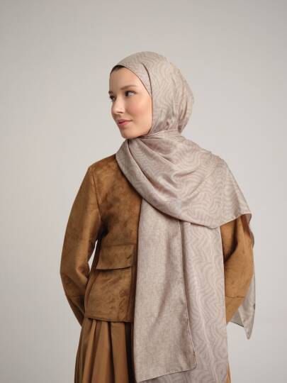 Şiraze Koleksiyonu - Kirli Bej Çift Taraf Şal