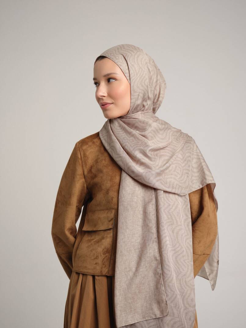 Şiraze Koleksiyonu - Kirli Bej Çift Taraf Şal - 1