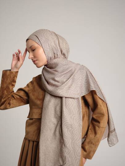 Şiraze Koleksiyonu - Kirli Bej Çift Taraf Şal - 3