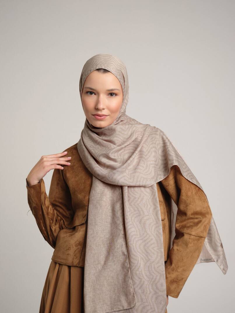 Şiraze Koleksiyonu - Kirli Bej Çift Taraf Şal - 5
