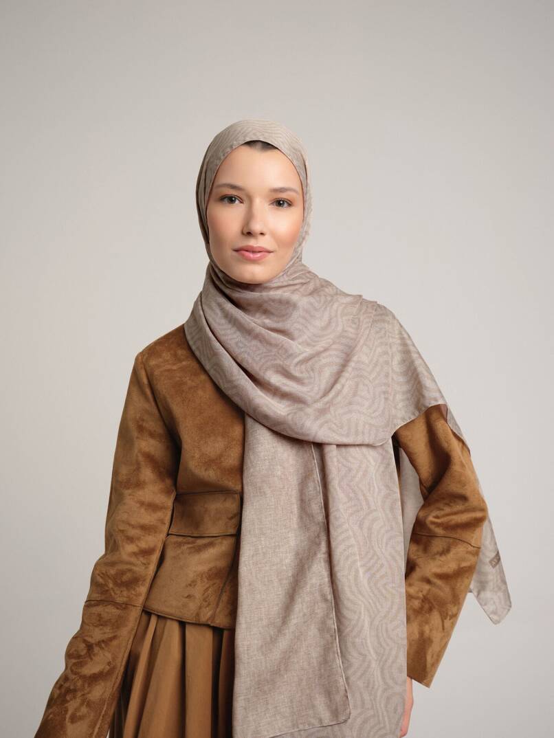 Şiraze Koleksiyonu - Kirli Bej Çift Taraf Şal - 6