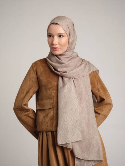 Şiraze Koleksiyonu - Kirli Bej Çift Taraf Şal - 7