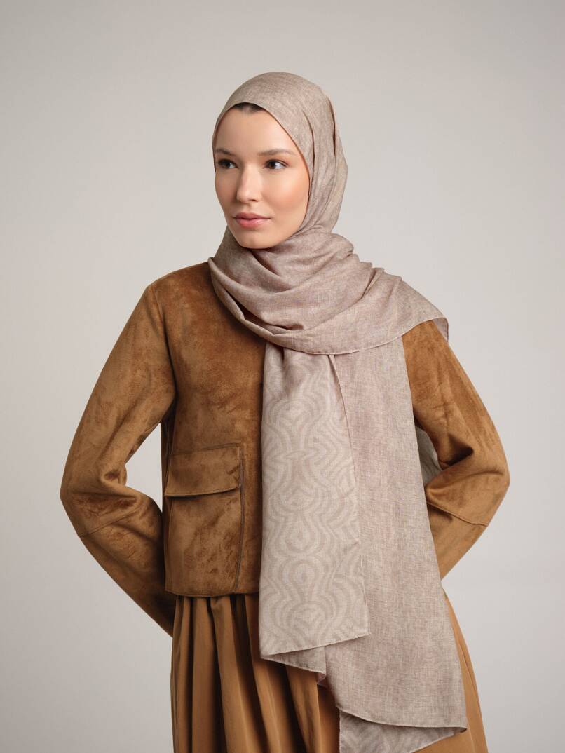 Şiraze Koleksiyonu - Kirli Bej Çift Taraf Şal - 7