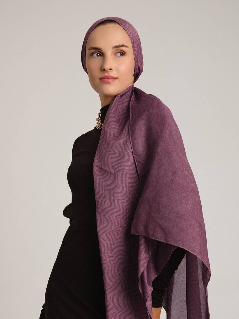 Şiraze Koleksiyonu - Kızıl Gül Kurusu Çift Taraf Şal - 1