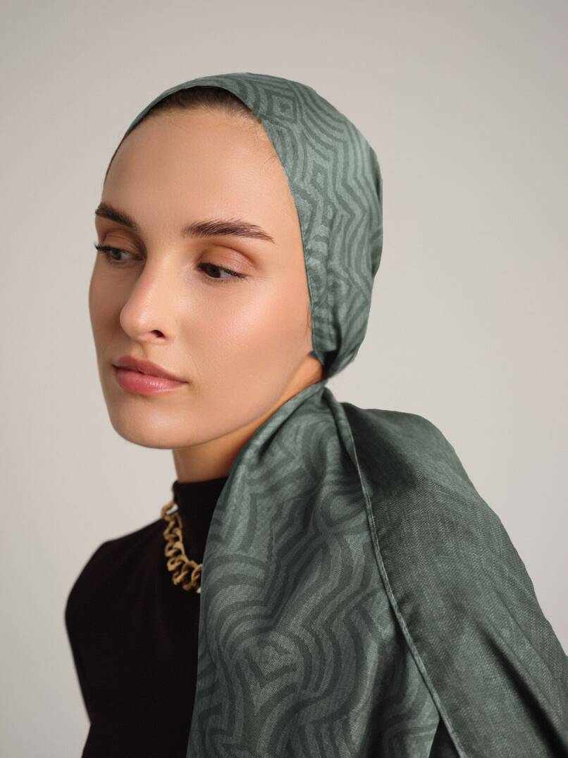 Şiraze Koleksiyonu - Nane Yeşili Çift Taraf Şal - 1