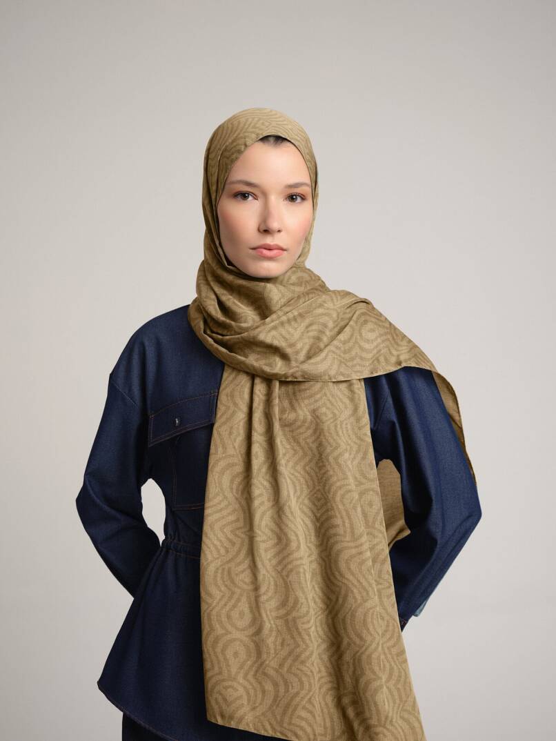 Şiraze Koleksiyonu - Şeftali Beji Çift Taraf Şal - 1