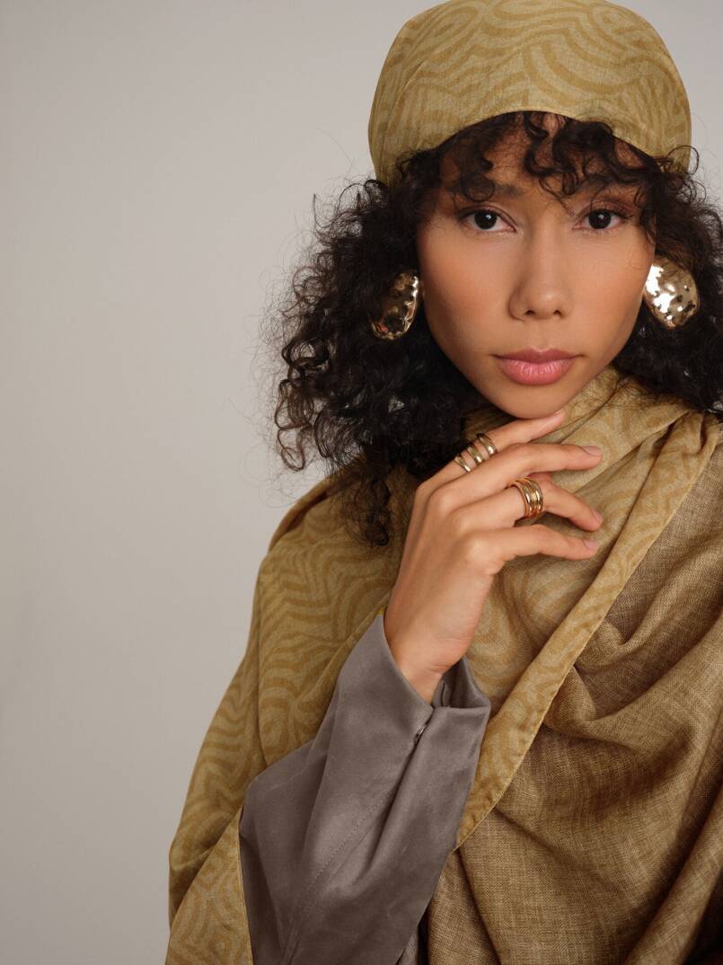 Şiraze Koleksiyonu - Soluk Somon Çift Taraf Şal - 2