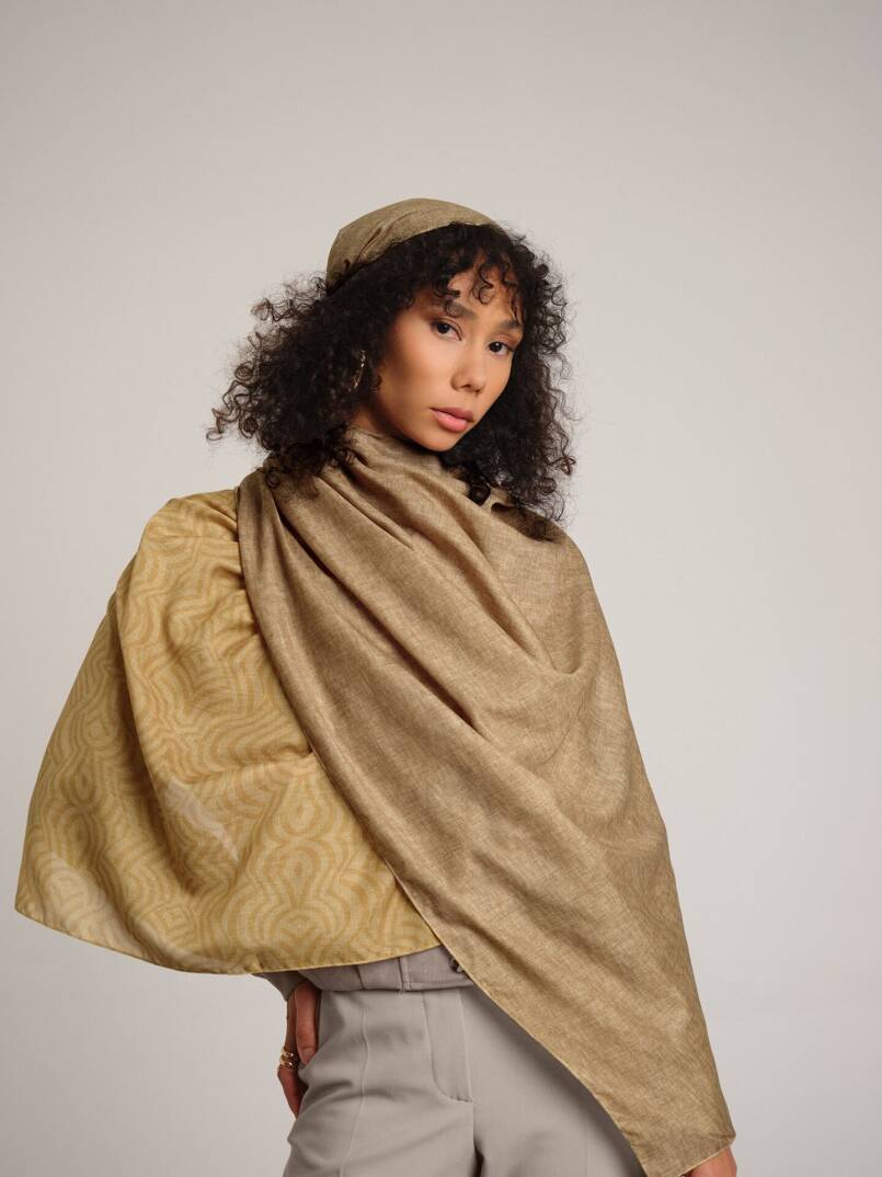 Şiraze Koleksiyonu - Soluk Somon Çift Taraf Şal - 3