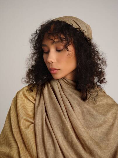 Şiraze Koleksiyonu - Soluk Somon Çift Taraf Şal - 4