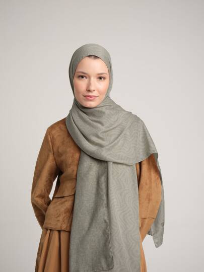 Şiraze Koleksiyonu - Soluk Yeşil Çift Taraf Şal