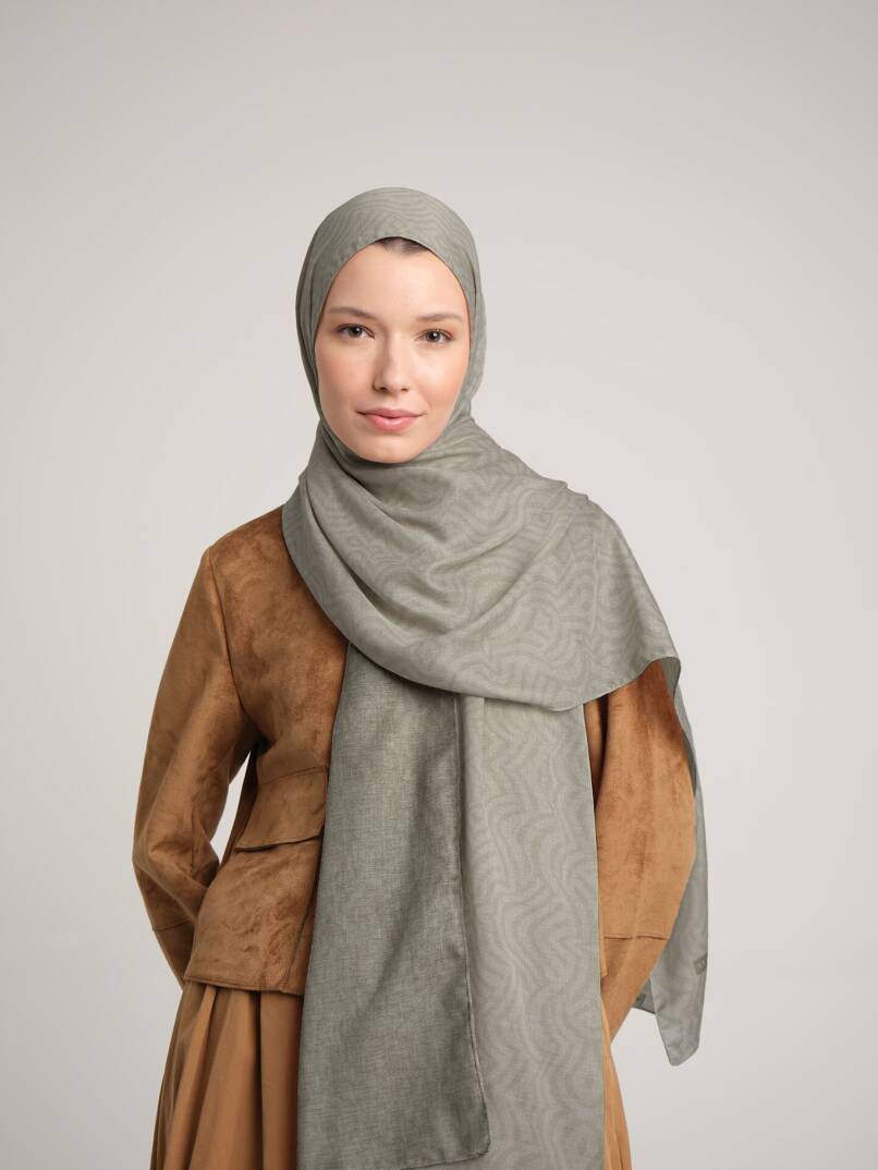 Şiraze Koleksiyonu - Soluk Yeşil Çift Taraf Şal - 1
