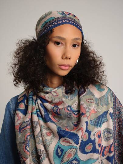 Sırlı Motifler Koleksiyonu - Haliç Tek Taraf Şal - 2