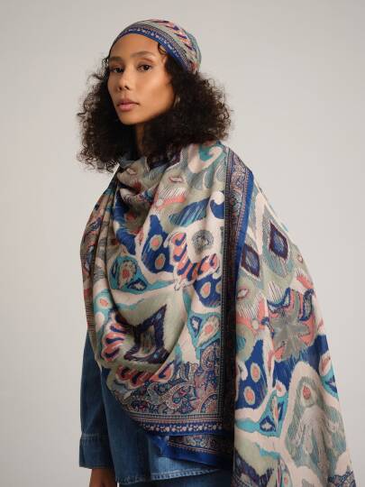 Sırlı Motifler Koleksiyonu - Haliç Tek Taraf Şal - 3