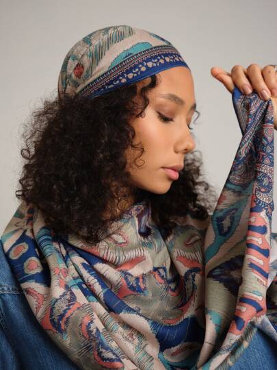 Sırlı Motifler Koleksiyonu - Haliç Tek Taraf Şal - 5