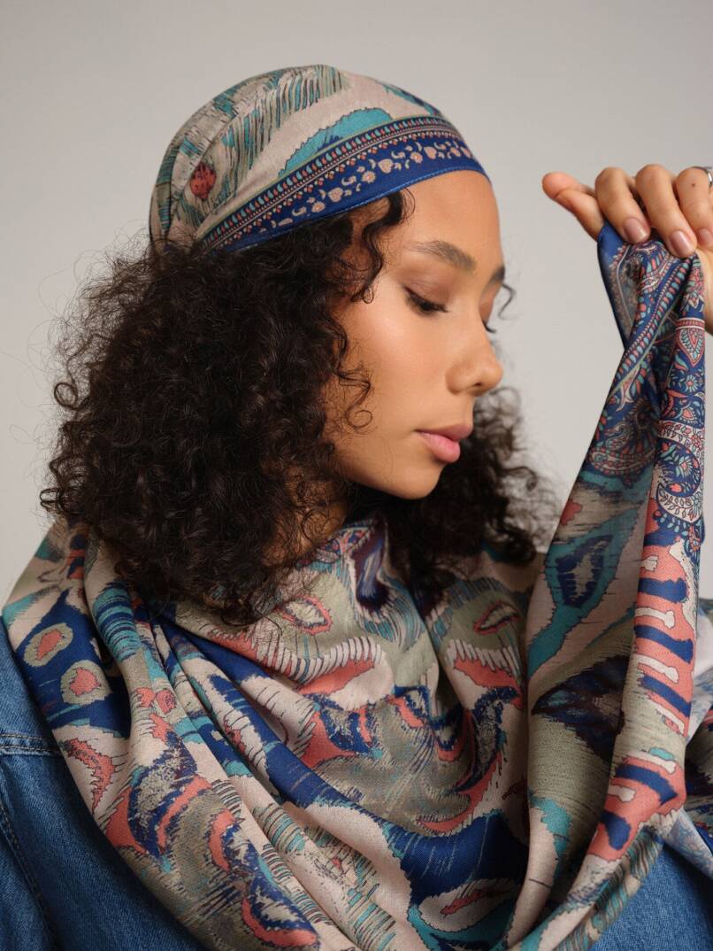 Sırlı Motifler Koleksiyonu - Haliç Tek Taraf Şal - 5