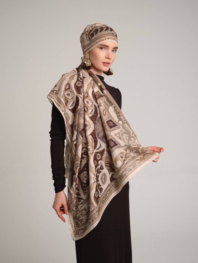 Sırlı Motifler Koleksiyonu - Kumkapı Tek Taraf Şal - 3