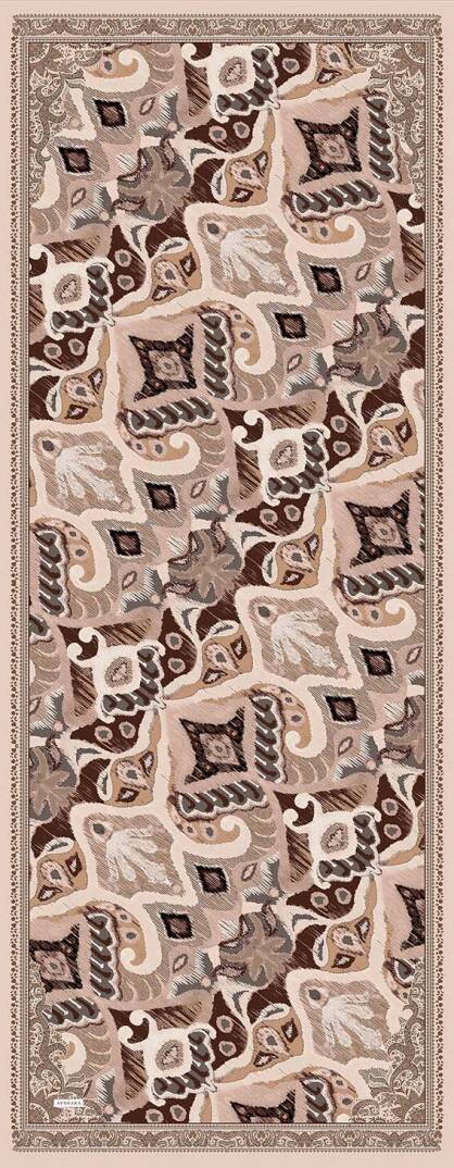 Sırlı Motifler Koleksiyonu - Kumkapı Tek Taraf Şal - 5