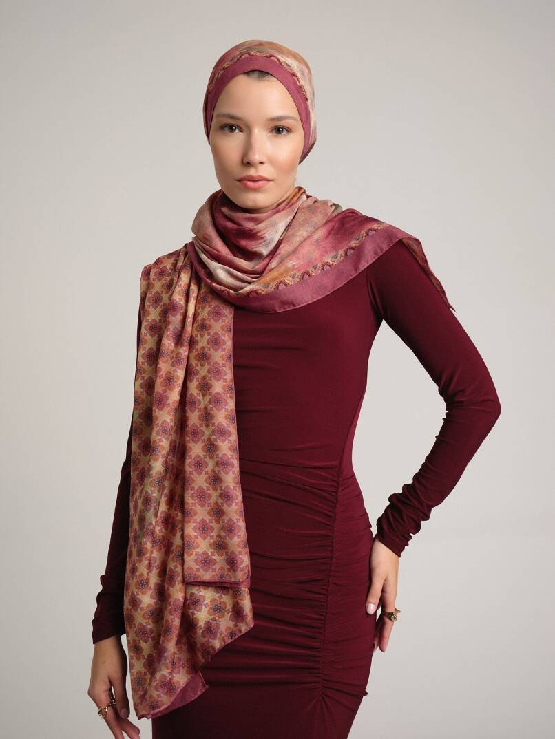Suyolu Koleksiyonu - Gül Tozu Çift Taraf Şal - 1