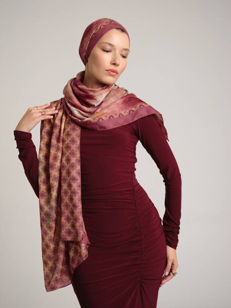 Suyolu Koleksiyonu - Gül Tozu Çift Taraf Şal - 4