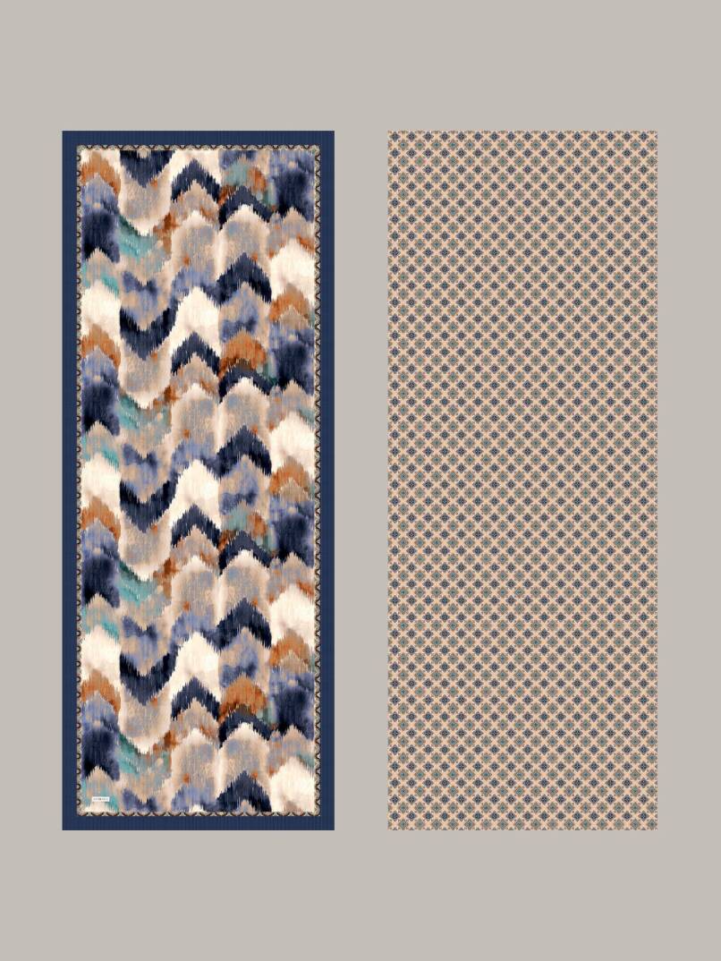 Suyolu Koleksiyonu - Mavi Geçit Çift Taraf Şal - 5