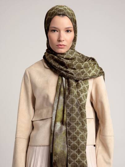 Suyolu Koleksiyonu - Zeytin Gölgesi Çift Taraf Şal - 3