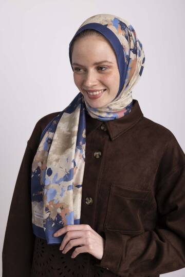 Tomurcuk Koleksiyonu - Safir Tomurcuğu Tek Taraf Şal - 3