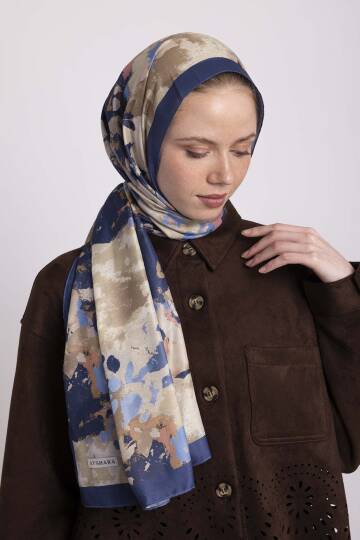 Tomurcuk Koleksiyonu - Safir Tomurcuğu Tek Taraf Şal - 6