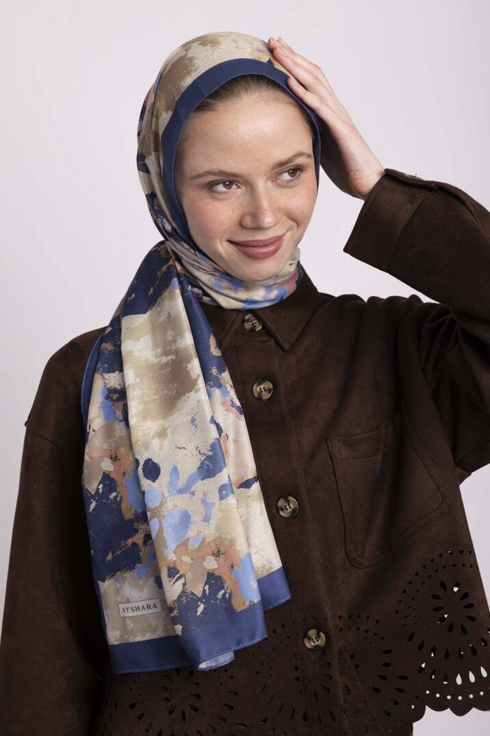 Tomurcuk Koleksiyonu - Safir Tomurcuğu Tek Taraf Şal - 7